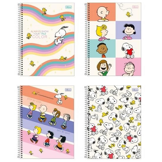 Caderno Espiral Universitário (Grande) 1 Matéria 80 Folhas Capa Dura Snoopy Tilibra - Envio de Capas Conforme Disponibilidade do Estoque