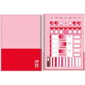 Caderno Espiral Universitário (Grande) 1 Matéria 80 Folhas Capa Dura Love Pink Tilibra - Envio de Capas Conforme Disponibilidade do Estoque