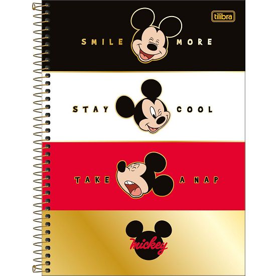 Caderno Espiral Universitário (Grande) 1 Matéria Capa Dura Mickey Tilibra - Envio de Capas Conforme Disponibilidade do Estoque