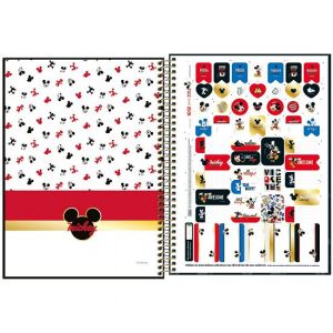 Caderno Espiral Universitário (Grande) 1 Matéria Capa Dura Mickey Tilibra - Envio de Capas Conforme Disponibilidade do Estoque