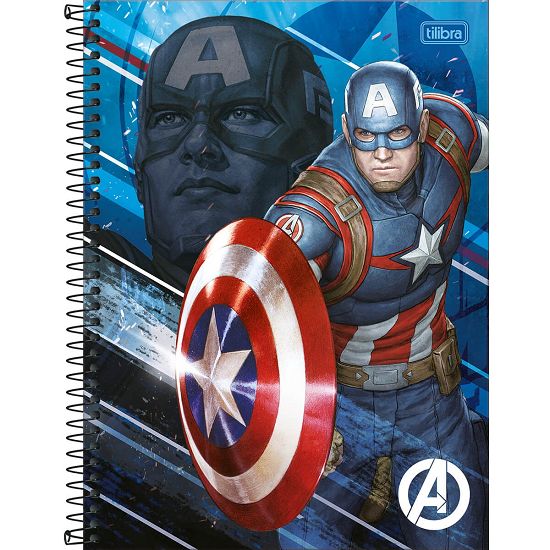 Caderno Espiral Universitário (Grande) 10 Matérias Capa Dura Avengers Assemble Tilibra - Envio de Capas Conforme Disponibilidade do Estoque