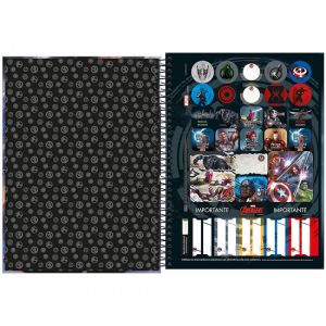 Caderno Espiral Universitário (Grande) 10 Matérias Capa Dura Avengers Assemble Tilibra - Envio de Capas Conforme Disponibilidade do Estoque