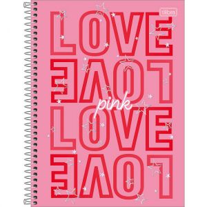 Caderno Espiral Universitário (Grande) 10 Matérias 160 Folhas Capa Dura Love Pink Tilibra - Envio de Capas Conforme Disponibilidade do Estoque