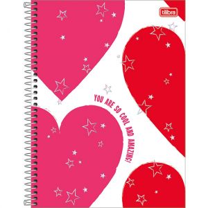 Caderno Espiral Universitário (Grande) 10 Matérias 160 Folhas Capa Dura Love Pink Tilibra - Envio de Capas Conforme Disponibilidade do Estoque