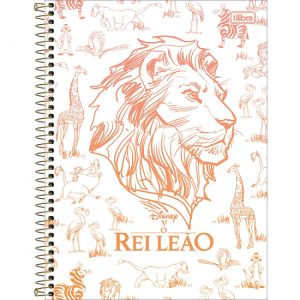 Caderno Espiral Universitário (Grande) 10 Matérias Capa Dura Rei Leão Tilibra - Envio de Capas Conforme Disponibilidade do Estoque