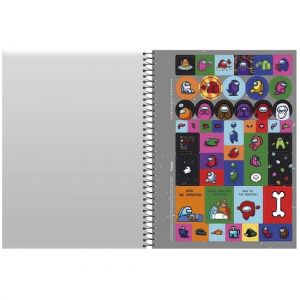 Caderno Espiral Universitário (Grande) 1 Matéria 80 Folhas Capa Dura Among Us 3369209 Foroni - Envio de Capas Conforme Disponibilidade do Estoque