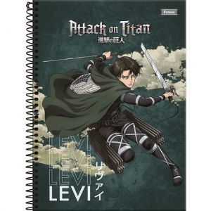 Caderno Espiral Universitário (Grande) 1 Matéria 80 Folhas Capa Dura Attack On Titan 336930 Foroni - Envio de Capas Conforme Disponibilidade do Estoque