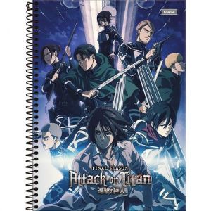 Caderno Espiral Universitário (Grande) 1 Matéria 80 Folhas Capa Dura Attack On Titan 336930 Foroni - Envio de Capas Conforme Disponibilidade do Estoque