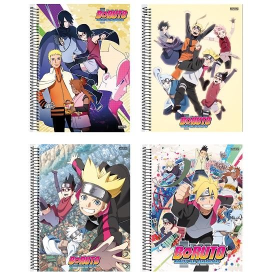 Caderno Espiral Universitário (Grande) 1 Matéria 80 Folhas Capa Dura Boruto São Domingos - Envio de Capas Conforme Disponibilidade do Estoque