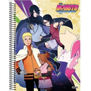 Caderno Espiral Universitário (Grande) 1 Matéria 80 Folhas Capa Dura Boruto São Domingos - Envio de Capas Conforme Disponibilidade do Estoque