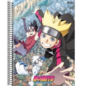 Caderno Espiral Universitário (Grande) 1 Matéria 80 Folhas Capa Dura Boruto São Domingos - Envio de Capas Conforme Disponibilidade do Estoque