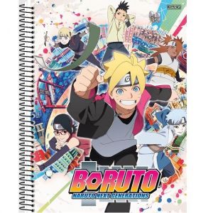 Caderno Espiral Universitário (Grande) 1 Matéria 80 Folhas Capa Dura Boruto São Domingos - Envio de Capas Conforme Disponibilidade do Estoque