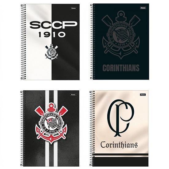 Caderno Espiral Universitário (Grande) 1 Matéria 80 Folhas Capa Dura Corinthians 338875 Foroni - Envio de Capas Conforme Disponibilidade do Estoque