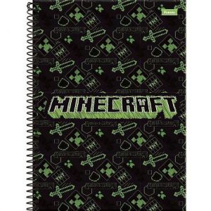 Caderno Espiral Universitário (Grande) 1 Matéria 80 Folhas Capa Dura Minecraft 3369900 Foroni - Envio de Capas Conforme Disponibilidade do Estoque