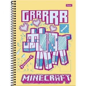 Caderno Espiral Universitário (Grande) 1 Matéria 80 Folhas Capa Dura Minecraft 3369900 Foroni - Envio de Capas Conforme Disponibilidade do Estoque