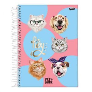 Caderno Espiral Universitário (Grande) 1 Matéria 80 Folhas Capa Dura Pet Holic Jandaia - Envio de Capas Conforme Disponibilidade do Estoque