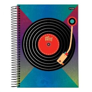 Caderno Espiral Universitário (Grande) 1 Matéria 80 Folhas Capa Dura Soul Music Jandaia - Envio de Capas Conforme Disponibilidade do Estoque