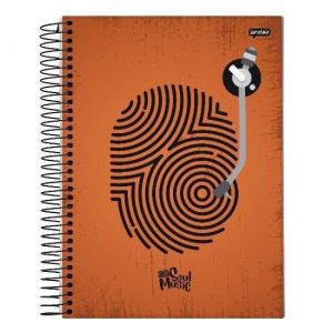 Caderno Espiral Universitário (Grande) 1 Matéria 80 Folhas Capa Dura Soul Music Jandaia - Envio de Capas Conforme Disponibilidade do Estoque