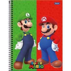 Caderno Espiral Universitário (Grande) 1 Matéria 80 Folhas Capa Dura Super Mario 3395048 Foroni - Envio de Capas Conforme Disponibilidade do Estoque