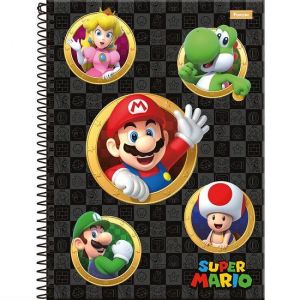 Caderno Espiral Universitário (Grande) 1 Matéria 80 Folhas Capa Dura Super Mario 3395048 Foroni - Envio de Capas Conforme Disponibilidade do Estoque