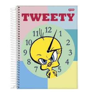 Caderno Espiral Universitário (Grande) 1 Matéria 80 Folhas Capa Dura Tweety Jandaia - Envio de Capas Conforme Disponibilidade do Estoque