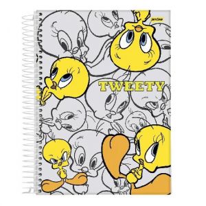 Caderno Espiral Universitário (Grande) 1 Matéria 80 Folhas Capa Dura Tweety Jandaia - Envio de Capas Conforme Disponibilidade do Estoque