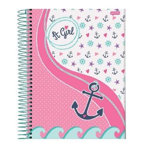 Caderno Espiral Universitário (Grande) 1 Matéria 96 Folhas Capa Dura It Girl Jandaia - Envio de Capas Conforme Disponibilidade do Estoque