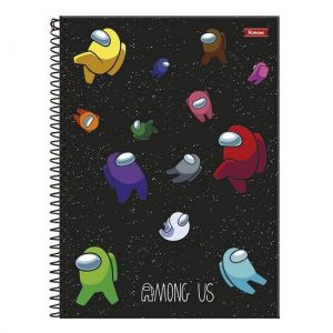 Caderno Espiral Universitário (Grande) 10 Matérias 160 Folhas Capa Dura Among Us 336921 Foroni - Envio de Capas Conforme Disponibilidade do Estoque