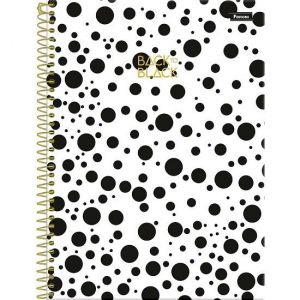 Caderno Espiral Universitário (Grande) 10 Matérias 160 Folhas Capa Dura Back To Black 3182052 Foroni - Envio de Capas Conforme Disponibilidade do Estoque