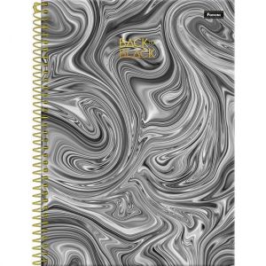 Caderno Espiral Universitário (Grande) 10 Matérias 160 Folhas Capa Dura Back To Black 3182052 Foroni - Envio de Capas Conforme Disponibilidade do Estoque