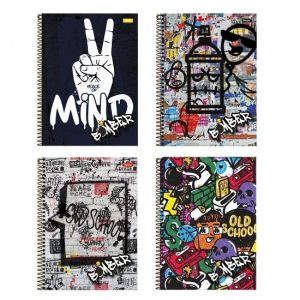 Caderno Espiral Universitário (Grande) 10 Matérias 160 Folhas Capa Dura Bomber 3167410 Foroni - Envio de Capas Conforme Disponibilidade do Estoque