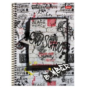 Caderno Espiral Universitário (Grande) 10 Matérias 160 Folhas Capa Dura Bomber 3167410 Foroni - Envio de Capas Conforme Disponibilidade do Estoque