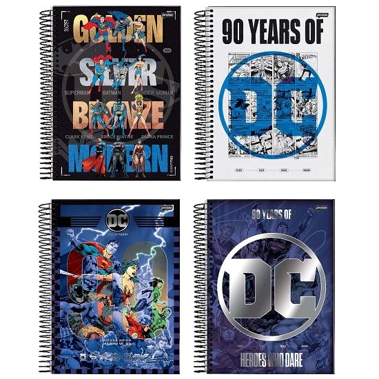 Caderno Espiral Universitário (Grande) 10 Matérias 160 Folhas Capa Dura DC Comics 6914025 Jandaia - Envio de Capas Conforme Disponibilidade do Estoque