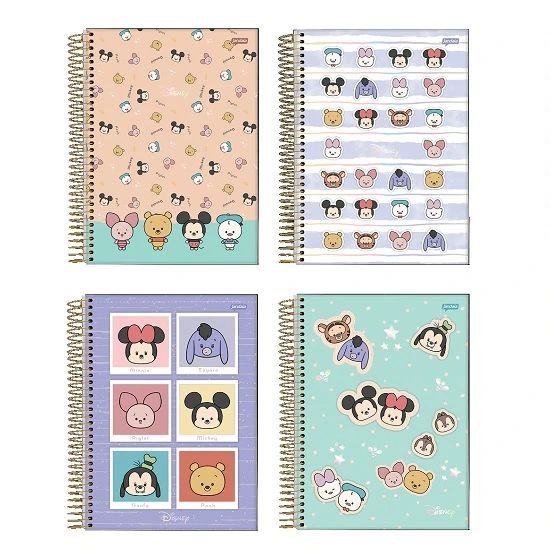 Caderno Espiral Universitário (Grande) 10 Matérias 160 Folhas Capa Dura Disney Yululun Jandaia - Envio de Capas Conforme Disponibilidade do Estoque