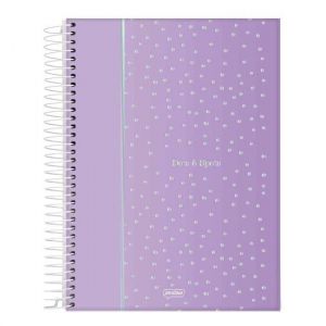 Caderno Espiral Universitário (Grande) 10 Matérias 160 Folhas Capa Dura Dots Spots Jandaia - Envio de Capas Conforme Disponibilidade do Estoque 