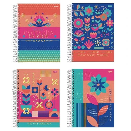 Caderno Espiral Universitário (Grande) 10 Matérias 160 Folhas Capa Dura Eco Linea 69008-25 Jandaia - Envio de Capas Conforme Disponibilidade do Estoque