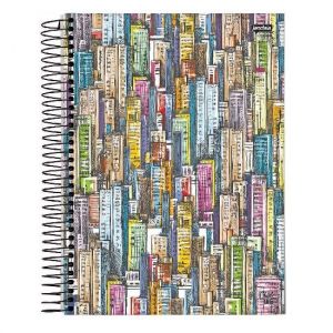 Caderno Espiral Universitário (Grande) 10 Matérias 160 Folhas Capa Dura Flow Line Jandaia - Envio de Capas Conforme Disponibilidade do Estoque