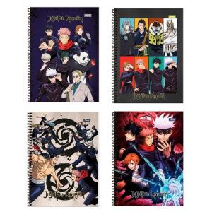 Caderno Espiral Universitário (Grande) 10 Matérias 160 Folhas Capa Dura Jujutsu Kaisen 337079 Foroni - Envio de Capas Conforme Disponibilidade do Estoque