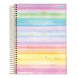 Caderno Espiral Universitário (Grande) 10 Matérias 160 Folhas Capa Dura La Creme Jandaia - Envio de Capas Conforme Disponibilidade do Estoque