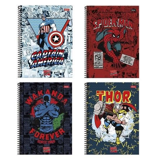 Caderno Espiral Universitário (Grande) 10 Matérias 160 Folhas Capa Dura Marvel Comics  3368415 Foroni - Envio de Capas Conforme Disponibilidade do Estoque