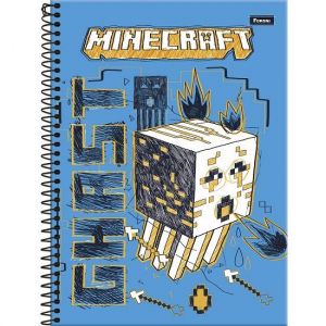 Caderno Espiral Universitário (Grande) 10 Matérias 160 Folhas Capa Dura Minecraft 3369918 Foroni - Envio de Capas Conforme Disponibilidade do Estoque 