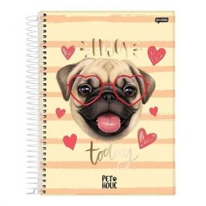 Caderno Espiral Universitário (Grande) 10 Matérias 160 Folhas Capa Dura Pet Holic Jandaia - Envio de Capas Conforme Disponibilidade do Estoque