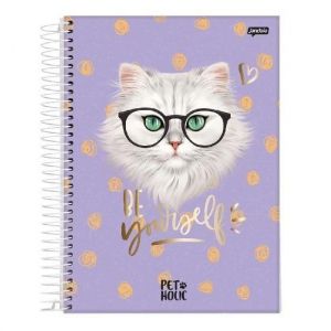 Caderno Espiral Universitário (Grande) 10 Matérias 160 Folhas Capa Dura Pet Holic Jandaia - Envio de Capas Conforme Disponibilidade do Estoque