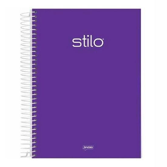 Caderno Espiral Universitário (Grande) 10 Matérias 160 Folhas Capa Dura Roxo Neon Stilo Jandaia