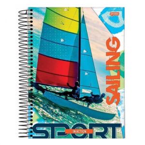 Caderno Espiral Universitário (Grande) 10 Matérias 160 Folhas Capa Dura Sport Jandaia - Envio de Capas Conforme Disponibilidade do Estoque