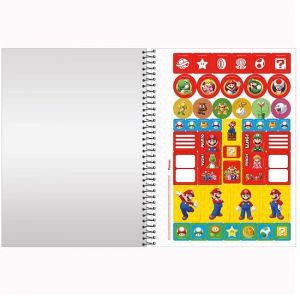 Caderno Espiral Universitário (Grande) 10 Matérias 160 Folhas Capa Dura Super Mario 3395056 Foroni - Envio de Capas Conforme Disponibilidade do Estoque