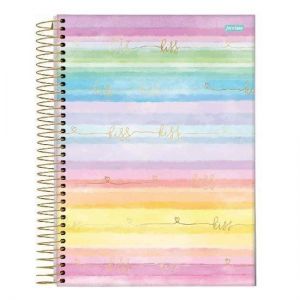 Caderno Espiral Universitário (Grande) 15 Matérias 240 Folhas Capa Dura La Creme Jandaia - Envio de Capas Conforme Disponibilidade do Estoque