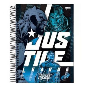 Caderno Espiral Universitário (Grande) 15 Matérias 240 Folhas Capa Dura Liga Da Justiça Jandaia - Envio de Capas Conforme Disponibilidade do Estoque