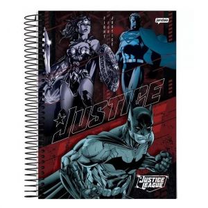 Caderno Espiral Universitário (Grande) 15 Matérias 240 Folhas Capa Dura Liga Da Justiça Jandaia - Envio de Capas Conforme Disponibilidade do Estoque