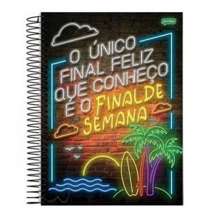 Caderno Espiral Universitário (Grande) 15 Matérias 240 Folhas Capa Dura Placas Jandaia - Envio de Capas Conforme Disponibilidade do Estoque